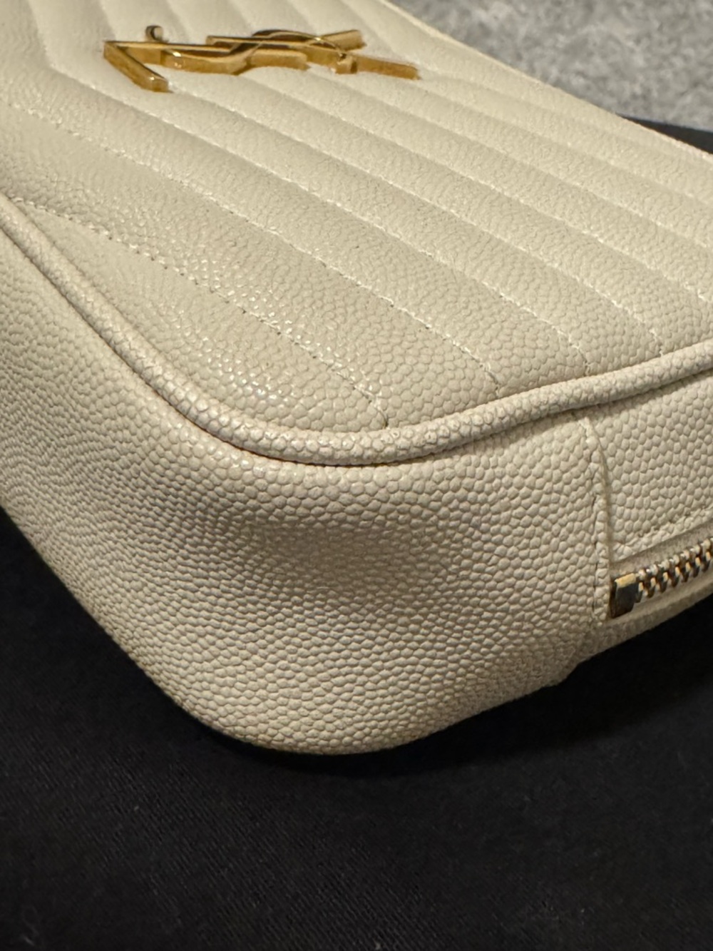 Saint Laurent Quilted Camera Crossbody Bag in Cream with Gold Hardware - Picture 5 of 16